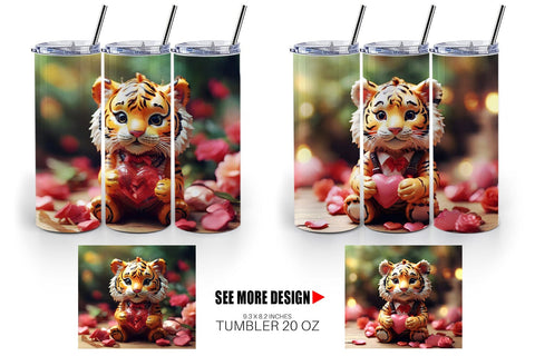 Tumbler Wrap Valentine Tiger Sublimation artnoy 