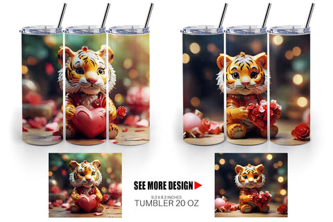Tumbler Wrap Valentine Tiger Sublimation artnoy 