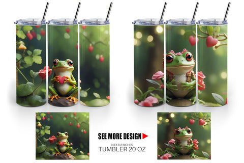 Tumbler Wrap Valentine Tree Frog Sublimation artnoy 