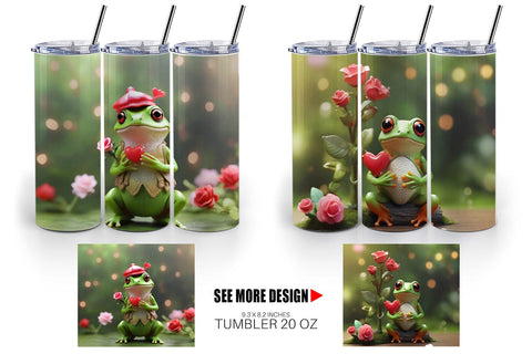 Tumbler Wrap Valentine Tree Frog Sublimation artnoy 