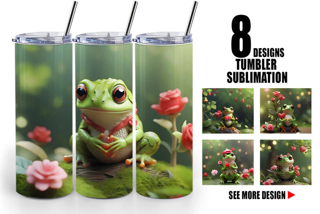 Tumbler Wrap Valentine Tree Frog Sublimation artnoy 