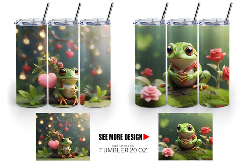 Tumbler Wrap Valentine Tree Frog Sublimation artnoy 