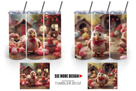 Tumbler Wrap Valentine Turkey Farm Sublimation artnoy 