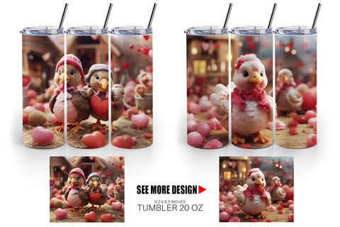 Tumbler Wrap Valentine Turkey Farm Sublimation artnoy 