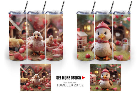 Tumbler Wrap Valentine Turkey Farm Sublimation artnoy 