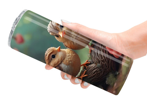 Tumbler Wrap Valentine Wren Bird Sublimation artnoy 