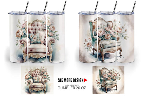Tumbler Wrap Velvet Chair Sublimation artnoy 