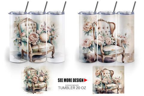 Tumbler Wrap Velvet Chair Sublimation artnoy 