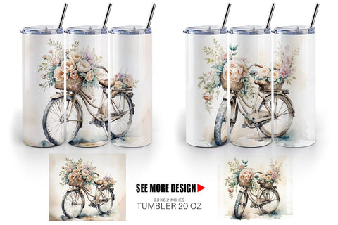 Tumbler Wrap Vintage Bike Sublimation artnoy 