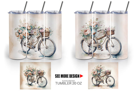 Tumbler Wrap Vintage Bike Sublimation artnoy 