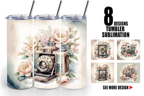 Tumbler Wrap Vintage Camera Sublimation artnoy 