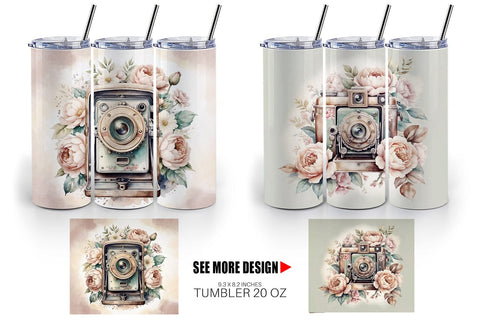 Tumbler Wrap Vintage Camera Sublimation artnoy 