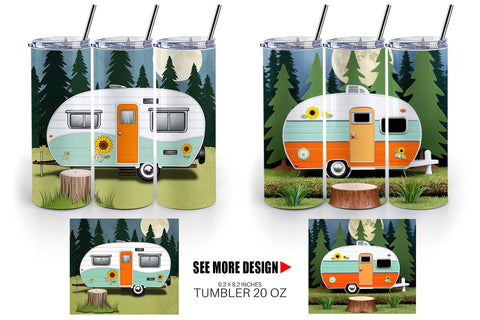 Tumbler Wrap Vintage Campervan Sublimation artnoy 