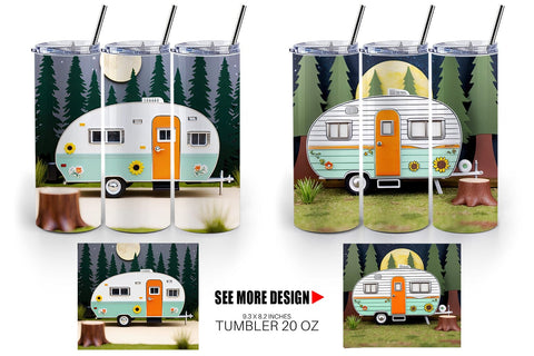 Tumbler Wrap Vintage Campervan Sublimation artnoy 