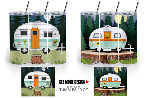 Tumbler Wrap Vintage Campervan Sublimation artnoy 