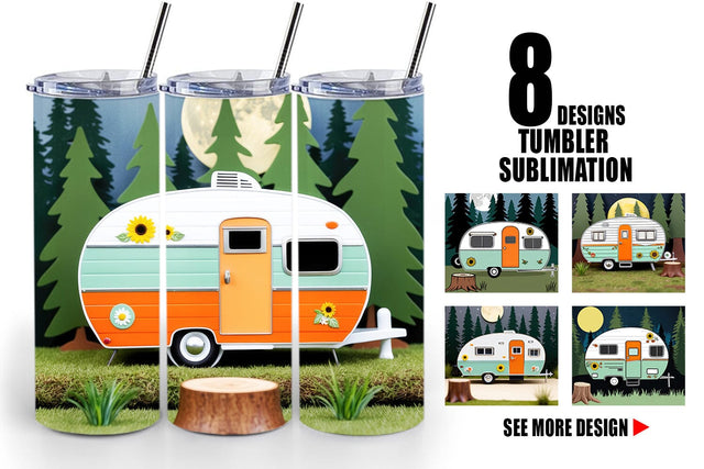 Tumbler Wrap Vintage Campervan Sublimation artnoy 