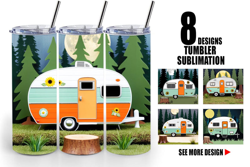 Tumbler Wrap Vintage Campervan Sublimation artnoy 
