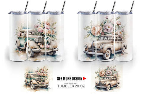 Tumbler Wrap Vintage Car Sublimation artnoy 