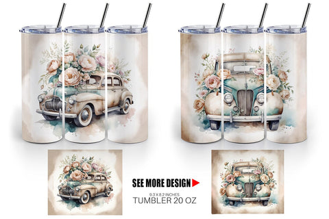Tumbler Wrap Vintage Car Sublimation artnoy 