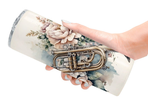 Tumbler Wrap Vintage Trumpet Sublimation artnoy 