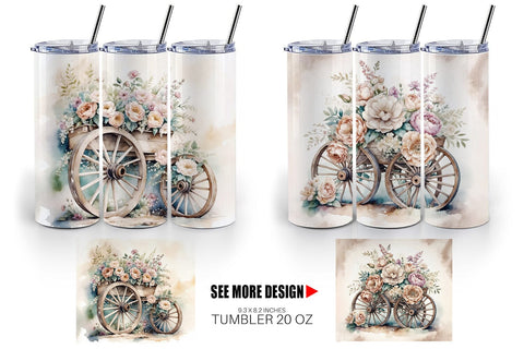 Tumbler Wrap Wagon Wheels Sublimation artnoy 