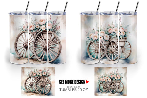 Tumbler Wrap Wagon Wheels Sublimation artnoy 