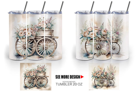 Tumbler Wrap Wagon Wheels Sublimation artnoy 