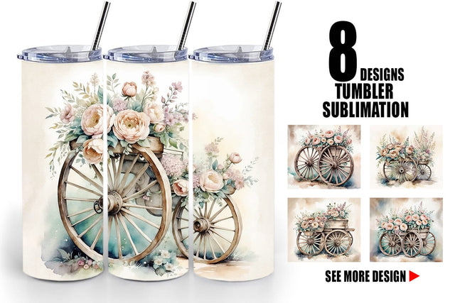 Tumbler Wrap Wagon Wheels Sublimation artnoy 