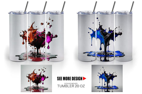 Tumbler Wrap Water Ink Drop Sublimation artnoy 