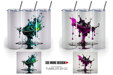 Tumbler Wrap Water Ink Drop Sublimation artnoy 