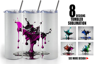 Tumbler Wrap Water Ink Drop Sublimation artnoy 
