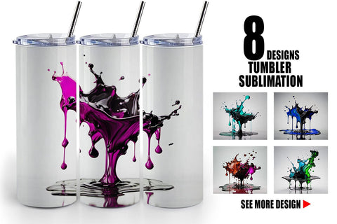 Tumbler Wrap Water Ink Drop Sublimation artnoy 