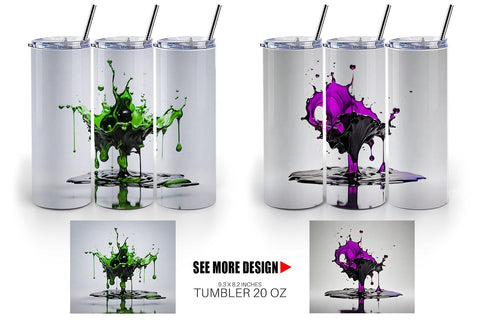 Tumbler Wrap Water Ink Drop Sublimation artnoy 