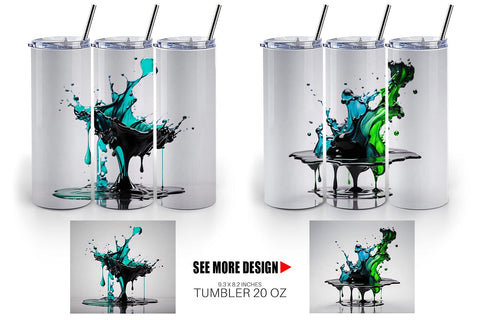 Tumbler Wrap Water Ink Drop Sublimation artnoy 