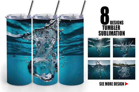 Tumbler Wrap Water Splash Sublimation artnoy 