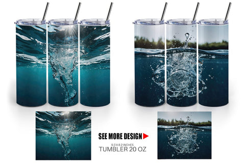 Tumbler Wrap Water Splash Sublimation artnoy 