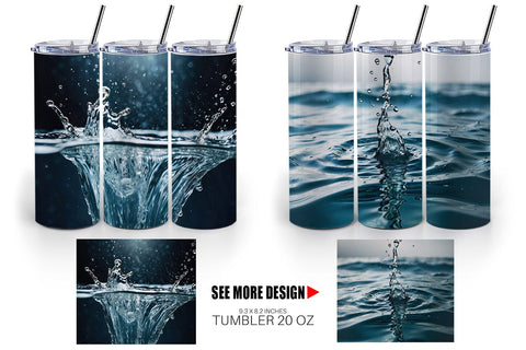 Tumbler Wrap Water Splash Sublimation artnoy 