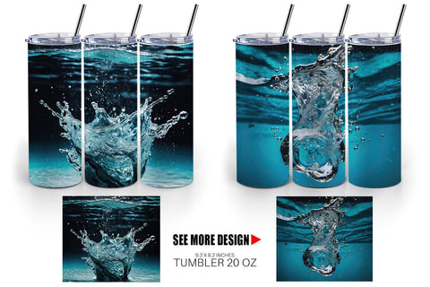 Tumbler Wrap Water Splash Sublimation artnoy 