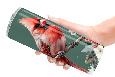 Tumbler Wrap Watercolor Cardinal Bird Sublimation artnoy 