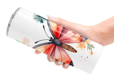 Tumbler Wrap Watercolor Christmas Butterfly Sublimation artnoy 
