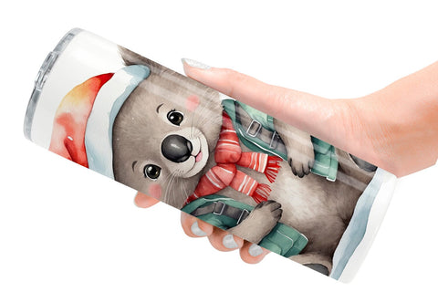 Tumbler Wrap Watercolor Christmas Koala Sublimation artnoy 