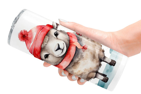 Tumbler Wrap Watercolor Christmas sheep Sublimation artnoy 