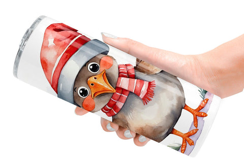 Tumbler Wrap Watercolor Christmas turkey Sublimation artnoy 