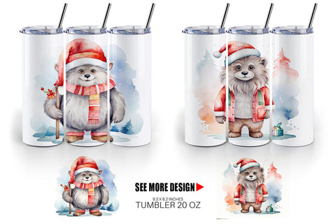Tumbler Wrap Watercolor Christmas Yeti Sublimation artnoy 
