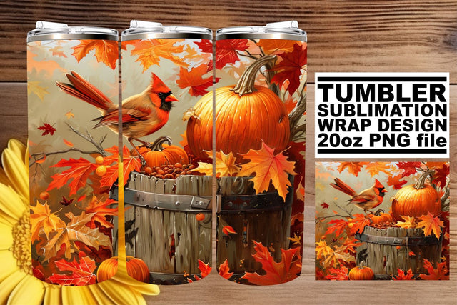 Tumbler Wrap: Watercolor Fall Landscape - 20oz Sublimation Sublimation afrosvg 