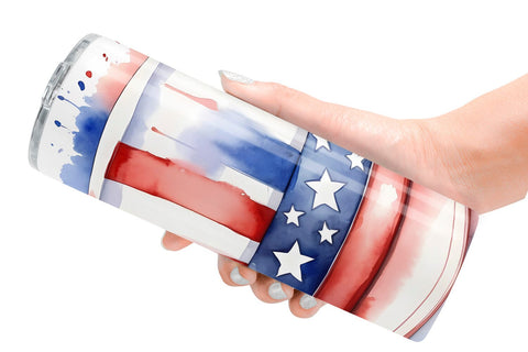 Tumbler Wrap Watercolor Hat Patriotic Sublimation artnoy 