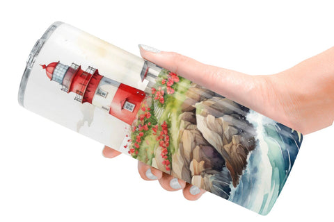Tumbler Wrap Watercolor Lighthouse Sublimation artnoy 