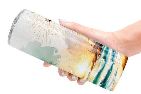 Tumbler Wrap Watercolor Lighthouse Sublimation artnoy 