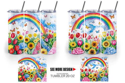 Tumbler Wrap Watercolor Lush Garden Sublimation artnoy 