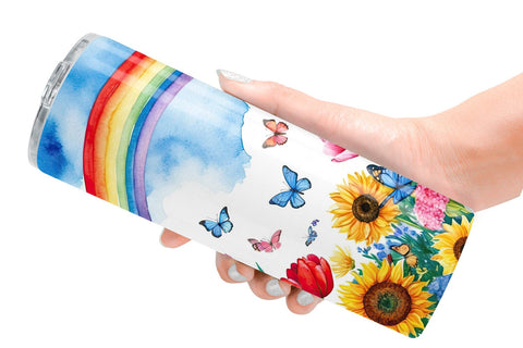 Tumbler Wrap Watercolor Lush Garden Sublimation artnoy 
